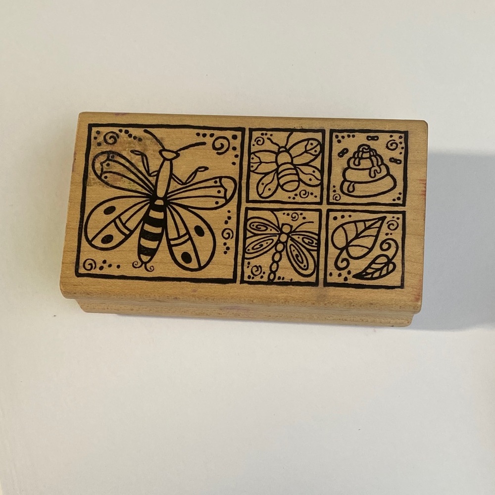 Wooden Stamp with Insect Designs